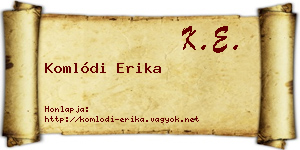 Komlódi Erika névjegykártya