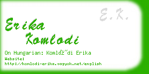 erika komlodi business card